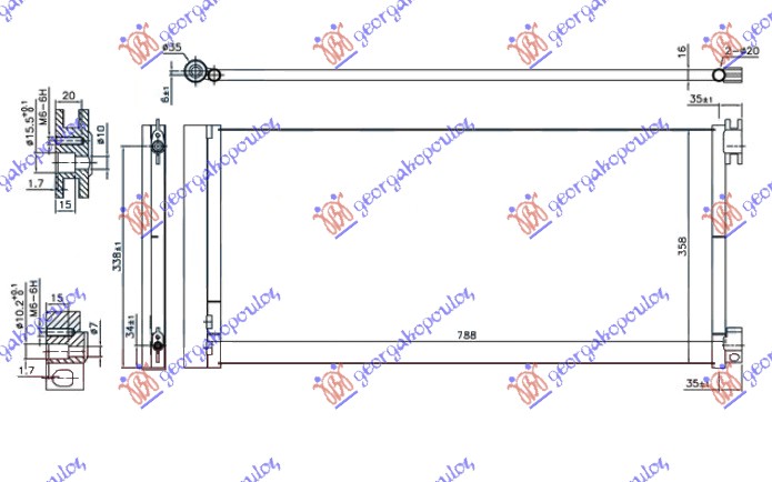 Hladnjak klime 1.6 cdti (788x356x16)