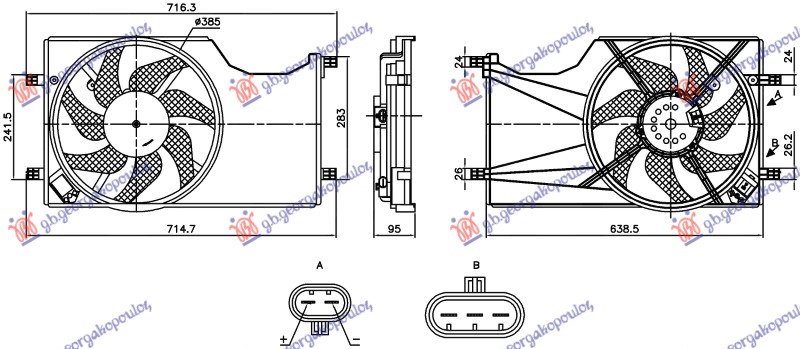 Ventilator komplet 1.3 dizel - 1.0/1.4 benzin