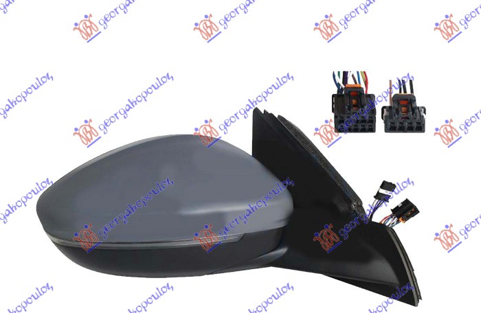 Retrovizor elek. sa grej. PM (ELEK-SKLOPIV) (MIG LED) (SVETLO) (SENZOR) (MRTAV UGAO) (10OTV/10PIN + 4OTV/4PIN) (A KVAL) D