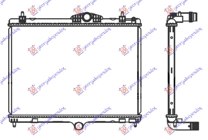 Hladnjak motora 1.6 thp benzin / 1.6 bluehdi dizel (380x540x26)
