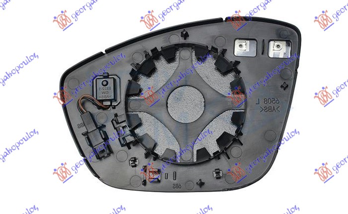 Staklo retrovizora sa grejačem (MRTAV UGAO) (2+2 PIN) (CONVEX GLASS) D