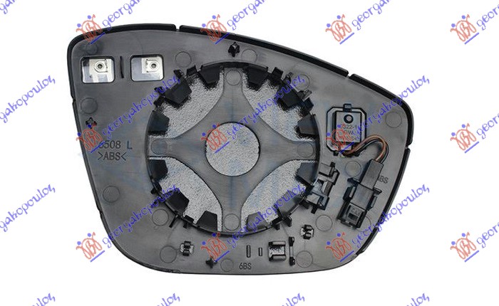 Staklo retrovizora sa grejačem (MRTAV UGAO) (2+2 PIN) (CONVEX GLASS) L