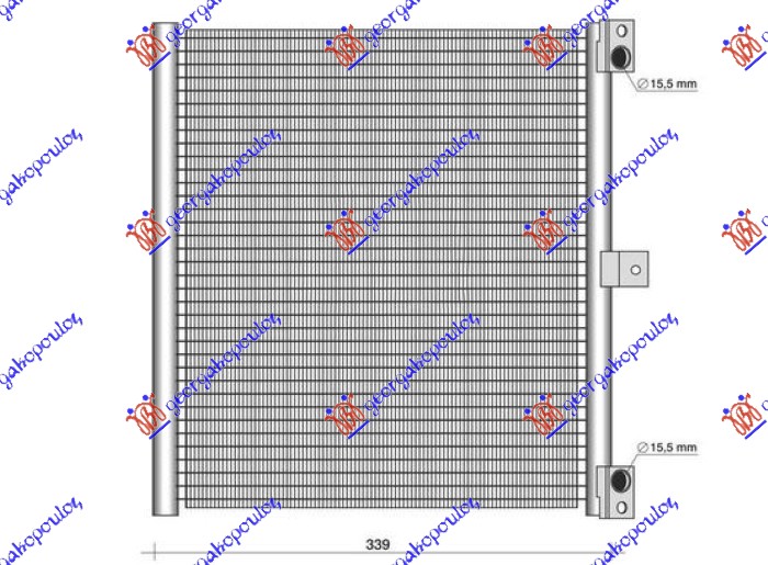 Hladnjak klime 2.7/3.4/3.8 benzin (339x338x16)