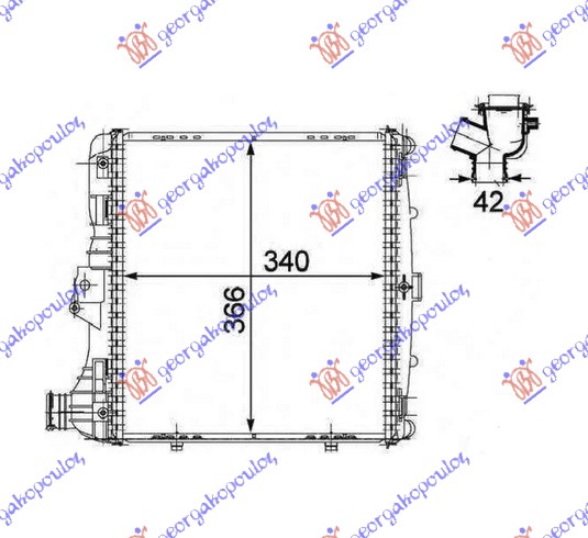 Hladnjak motora 2.7/2.9-S/3.2-S/3.4 benzin (340x366x42) L