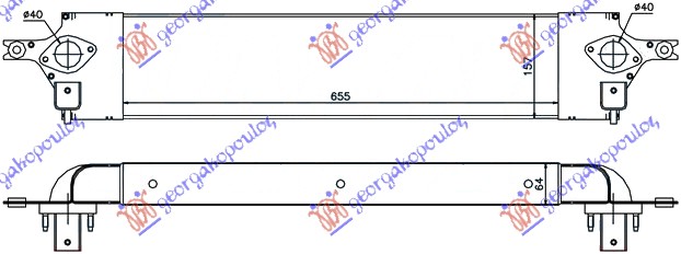 Hladnjak interkulera 2.0 dci (655x157x64) 07-