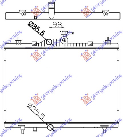 Hladnjak motora 2.0 dci 2.5i 16V (+/-AC) (66x44)
