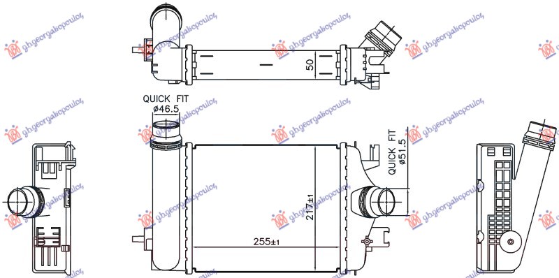 Hladnjak interkulera 1.0 tce (255x217x50)