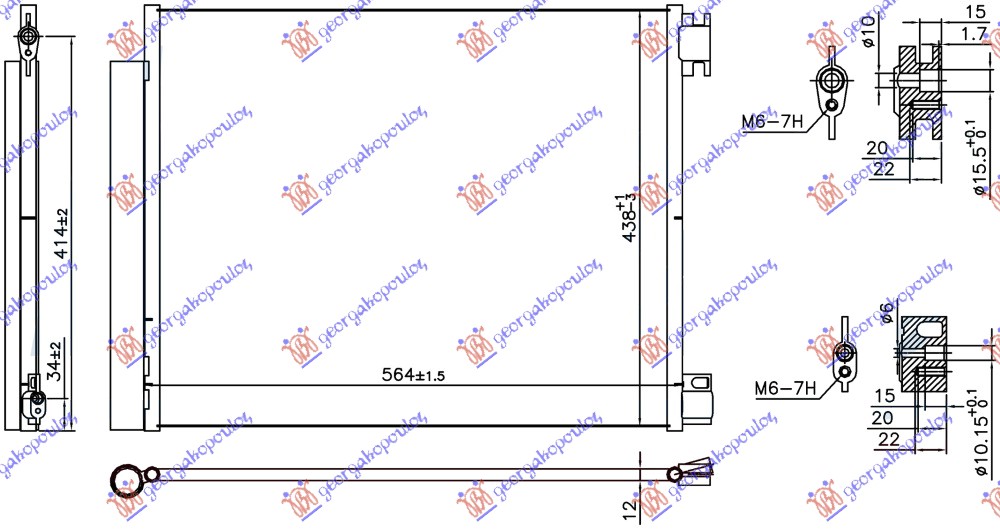 Hladnjak klime za sve modele benzin/dizel (564x438x12)