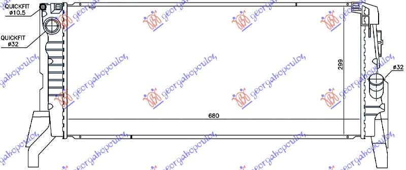 Hladnjak motora 2.0 (COOPER S) benzin (MAN/AUTO) (688x299x27) (KOYO)