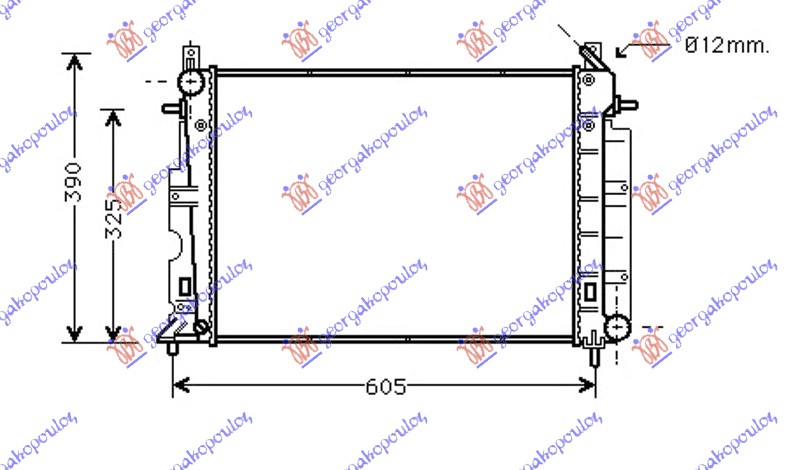 Hladnjak motora 2.0i 16V 2.2 tid (MAN) (50x35x3.2)