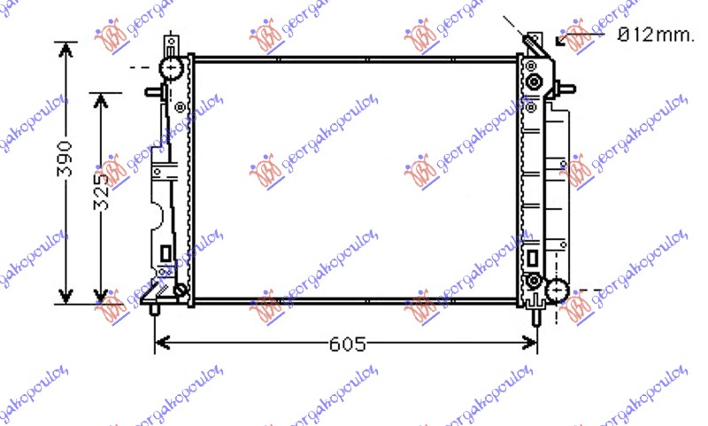Hladnjak motora 2.0i 16V 2.2 tid (AUTO) (50x35x4.2)