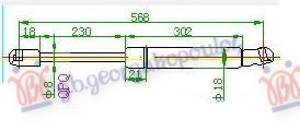 Amortizer gepek vrata (568L-470N)