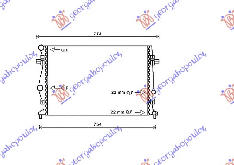 Hladnjak motora 1.2 tsi benzin (650x440x22)