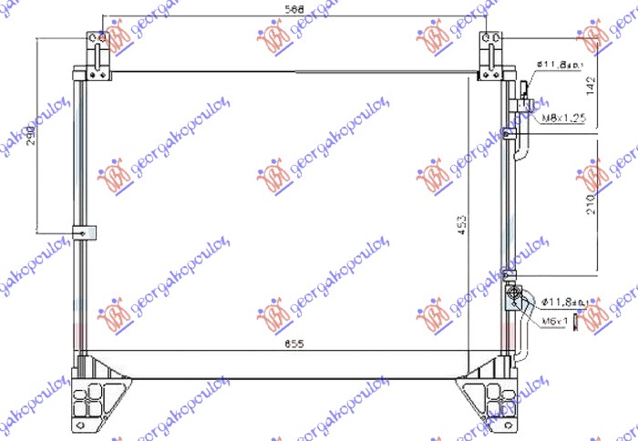 Hladnjak klime 2.9 td dizel (655x453x16)