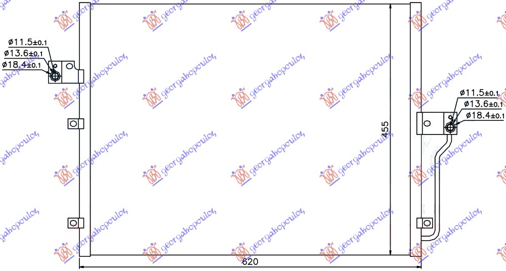 Hladnjak klime 2.0 xdi dizel (620x455x16)