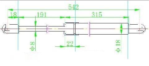 Amortizer gepek vrata (542L-520N)