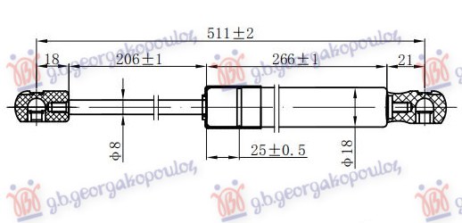Amortizer gepek vrata (511L-270N)