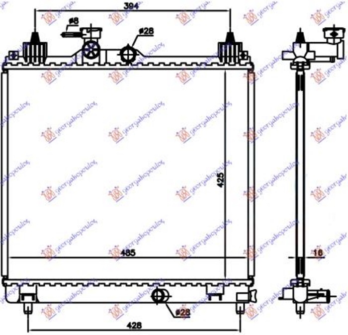 Hladnjak motora 1.2 benzin (425x485x16)