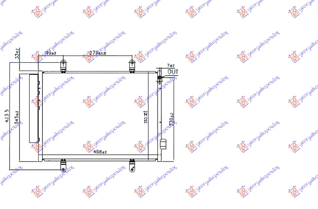 Hladnjak klime 1.0 benzin (488x353x12)