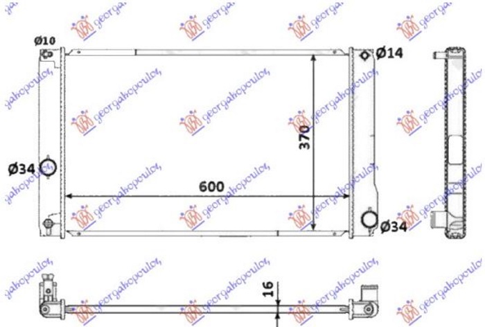 Hladnjak motora 1.8 hibrid (AUTO) (60x35x16) (NRF)