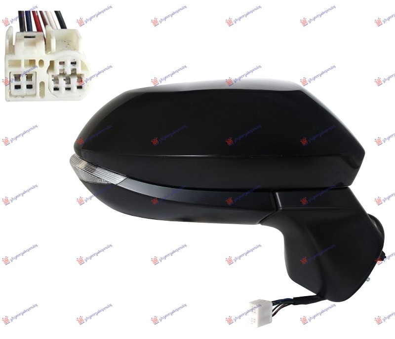 Retrovizor električni sa grejačem PM (MIGAVAC LED) (6 PIN) (A KVALITET) (KONVEKSNO STAKLO) D