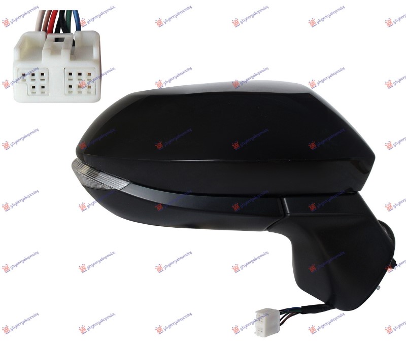 Retrovizor električni sa grejačem PM (ELEKTRO-SKLOPIV) (MIGAVAC LED) (8 PIN) (A KVALITET) (KONVEKSNO STAKLO) D