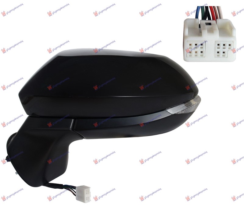 Retrovizor električni sa grejačem PM (ELEKTRO-SKLOPIV) (MIGAVAC LED) (8 PIN) (A KVALITET) (KONVEKSNO STAKLO) L