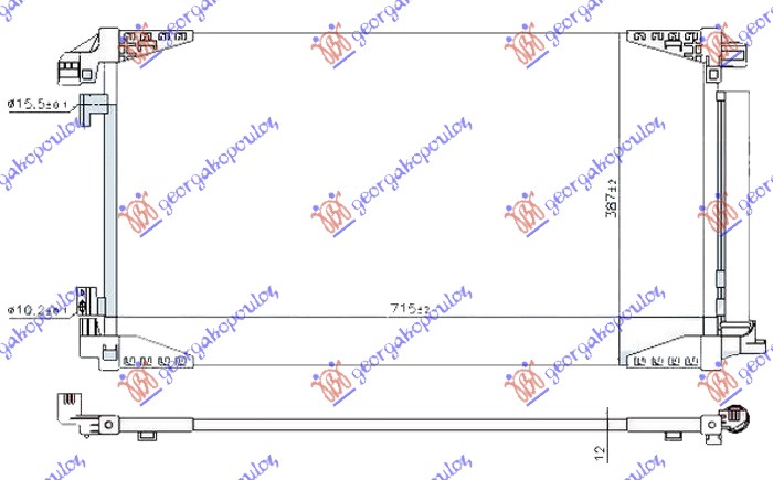 Hladnjak klime 1.2 turbo benzin (690x400x12)
