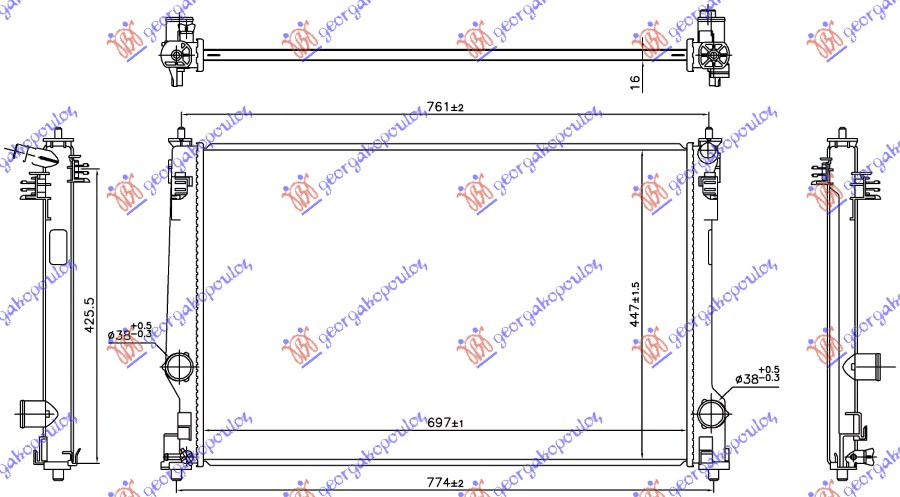 Hladnjak motora 2.0 benzin - 2.5 benzin/hibrid (697x447)