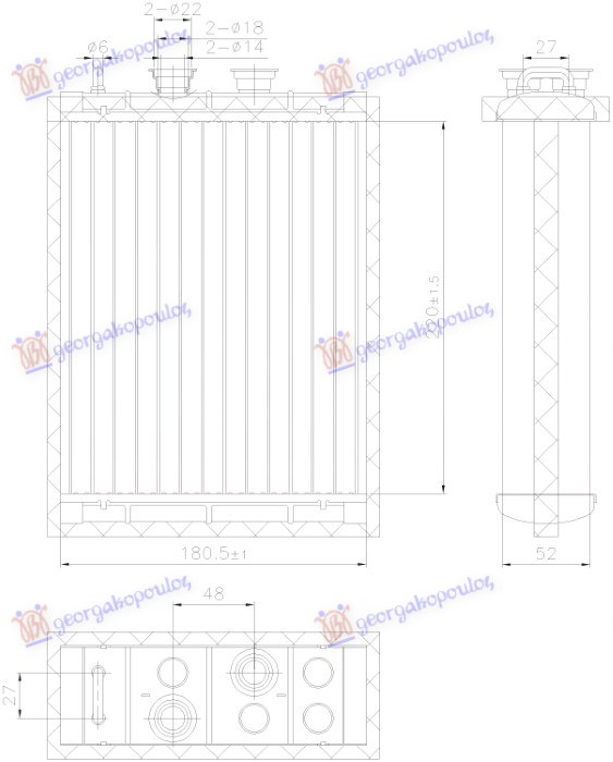 Grejač kabine (+/-AC) (220x181x52) (VALEO)