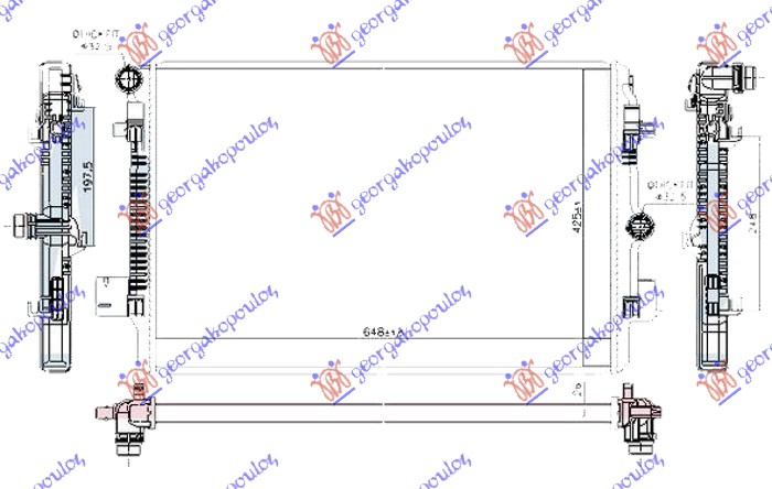 Hladnjak motora 2.0 gti benzin (650x425x26)