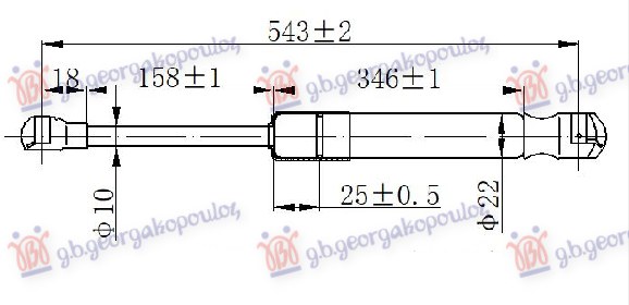 Amortizer gepek vrata (542L-740N)