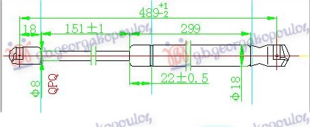 Amortizer gepek vrata (489L-110N)