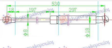 Amortizer gepek vrata (532L-520N)